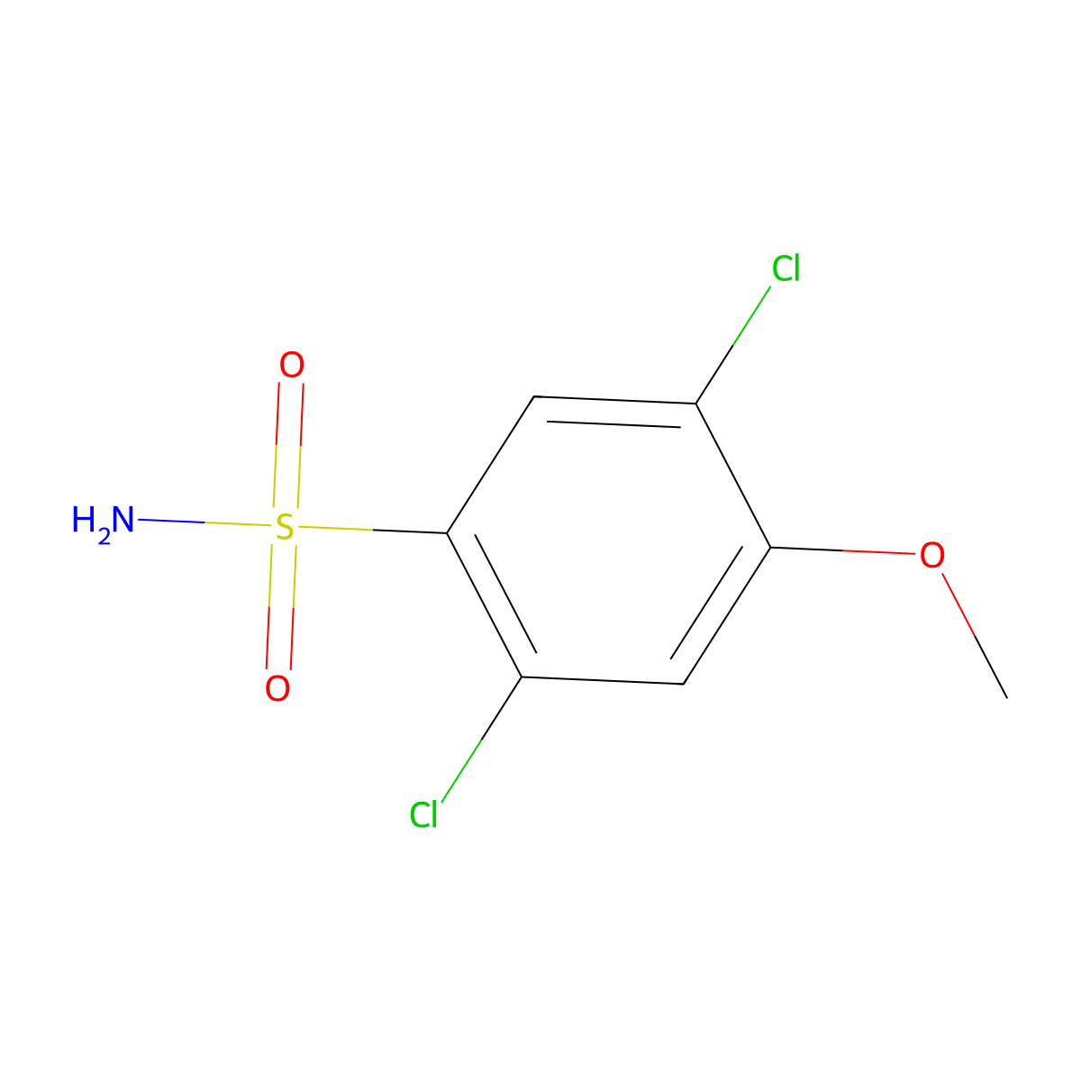 2,5-Dichloro-4-methoxybenzene-1-sulfonamide molecular structure, CAS 35517-57-8