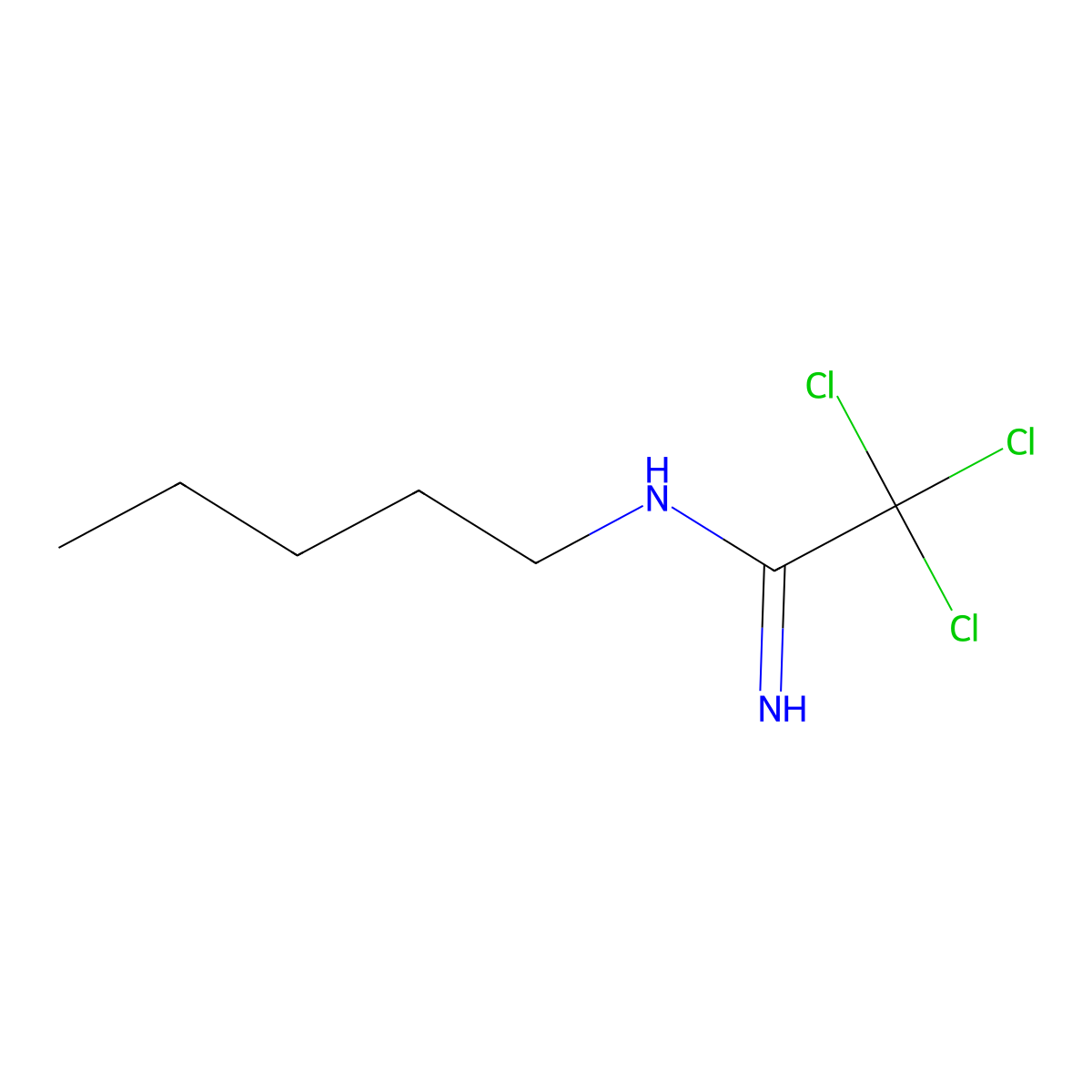 2,2,2-trichloro-N-pentylacetimidamide molecular structure, CAS 35518-70-8