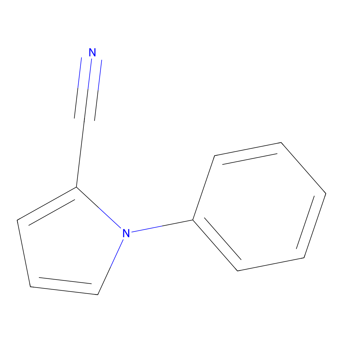 1-Phenyl-1H-pyrrole-2-carbonitrile molecular structure, CAS 35524-46-0