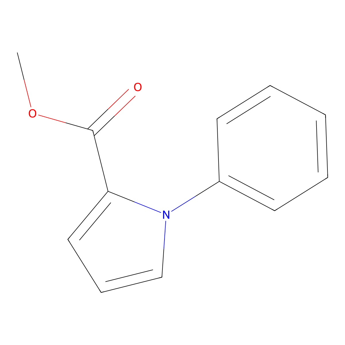 methyl 1-phenyl-1H-pyrrole-2-carboxylate molecular structure, CAS 35524-54-0