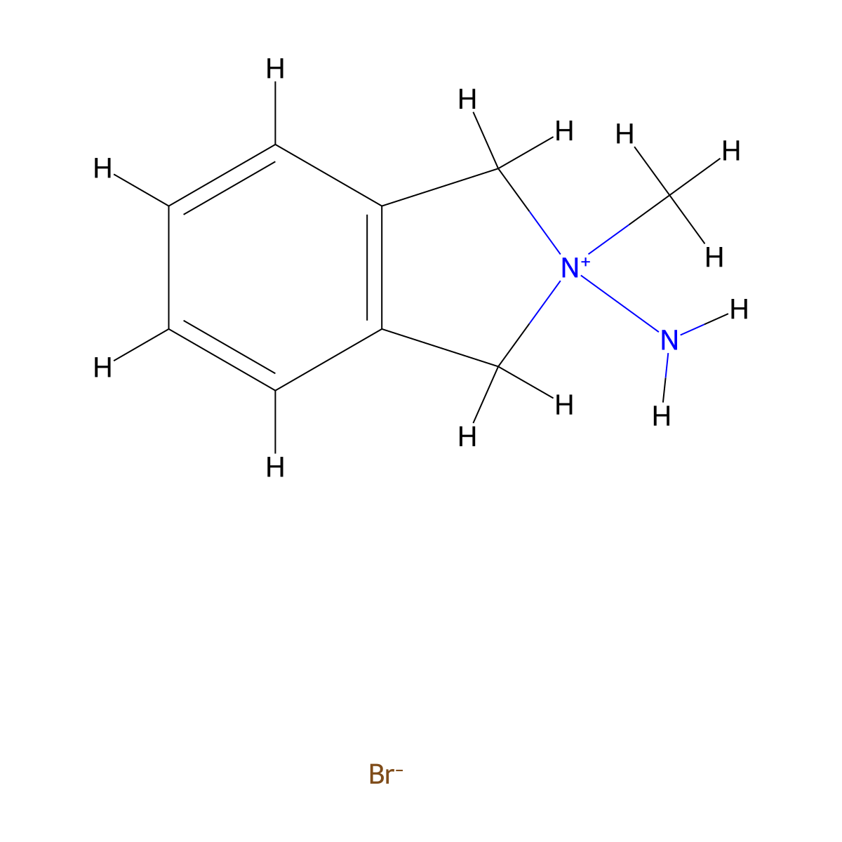 2-Amino-2-methyl-2,3-dihydro-1H-isoindol-2-ium bromide molecular structure, CAS 35524-60-8