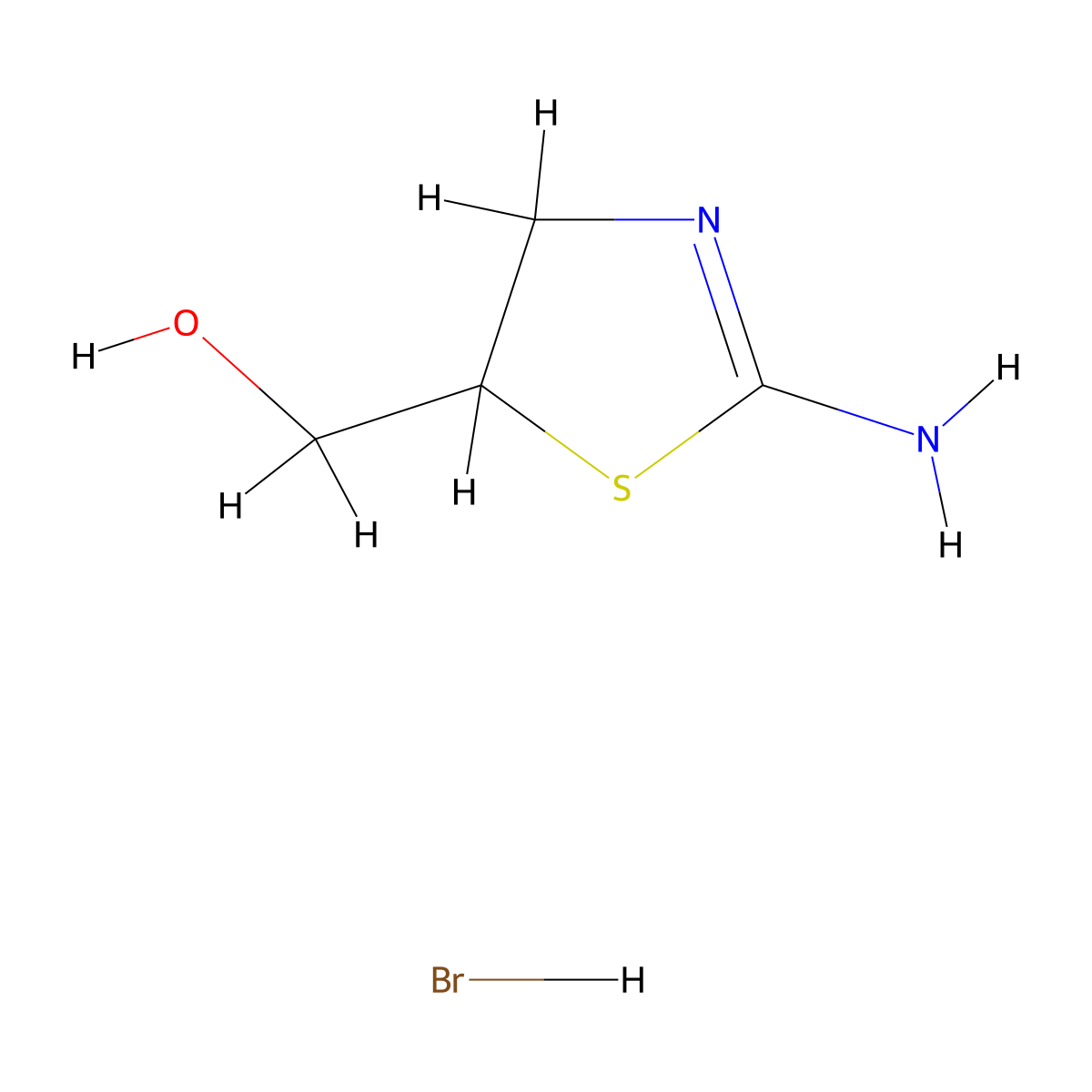 (2-Amino-4,5-dihydro-1,3-thiazol-5-yl)methanol hydrobromide molecular structure, CAS 35525-88-3