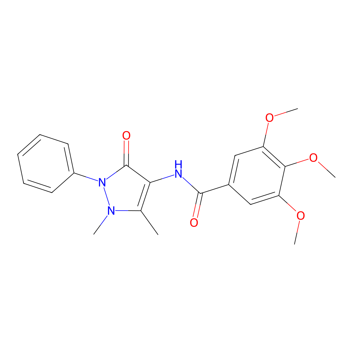 N-(1,5-dimethyl-3-oxo-2-phenyl-2,3-dihydro-1H-pyrazol-4-yl)-3,4,5-trimethoxybenzamide molecular structure, CAS 3553-11-5