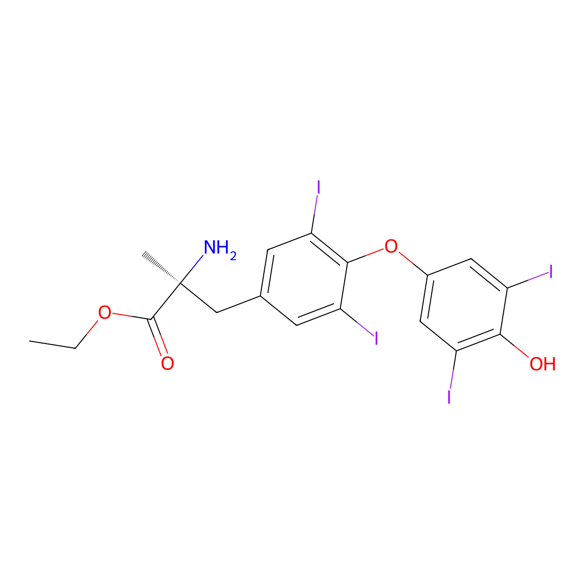 Etiroxate, (S)- molecular structure, CAS 35530-07-5