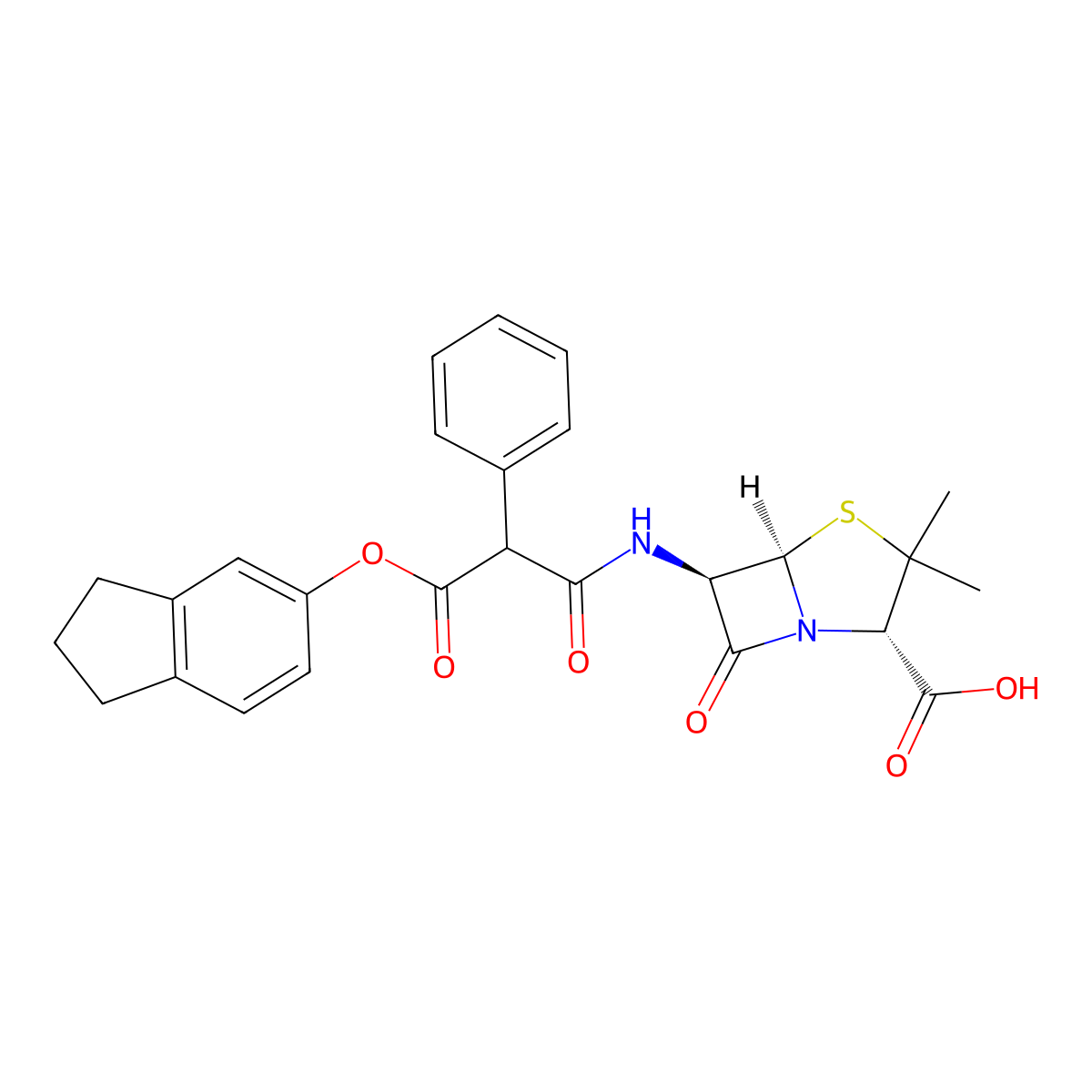 Carindacillin molecular structure, CAS 35531-88-5