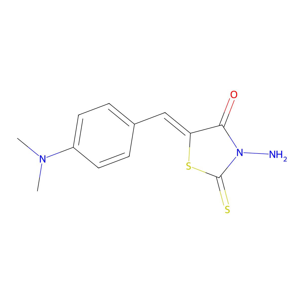 3-Amino-5-[[4-(dimethylamino)phenyl]methylidene]-2-sulfanylidene-1,3-thiazolidin-4-one molecular structure, CAS 35533-27-8