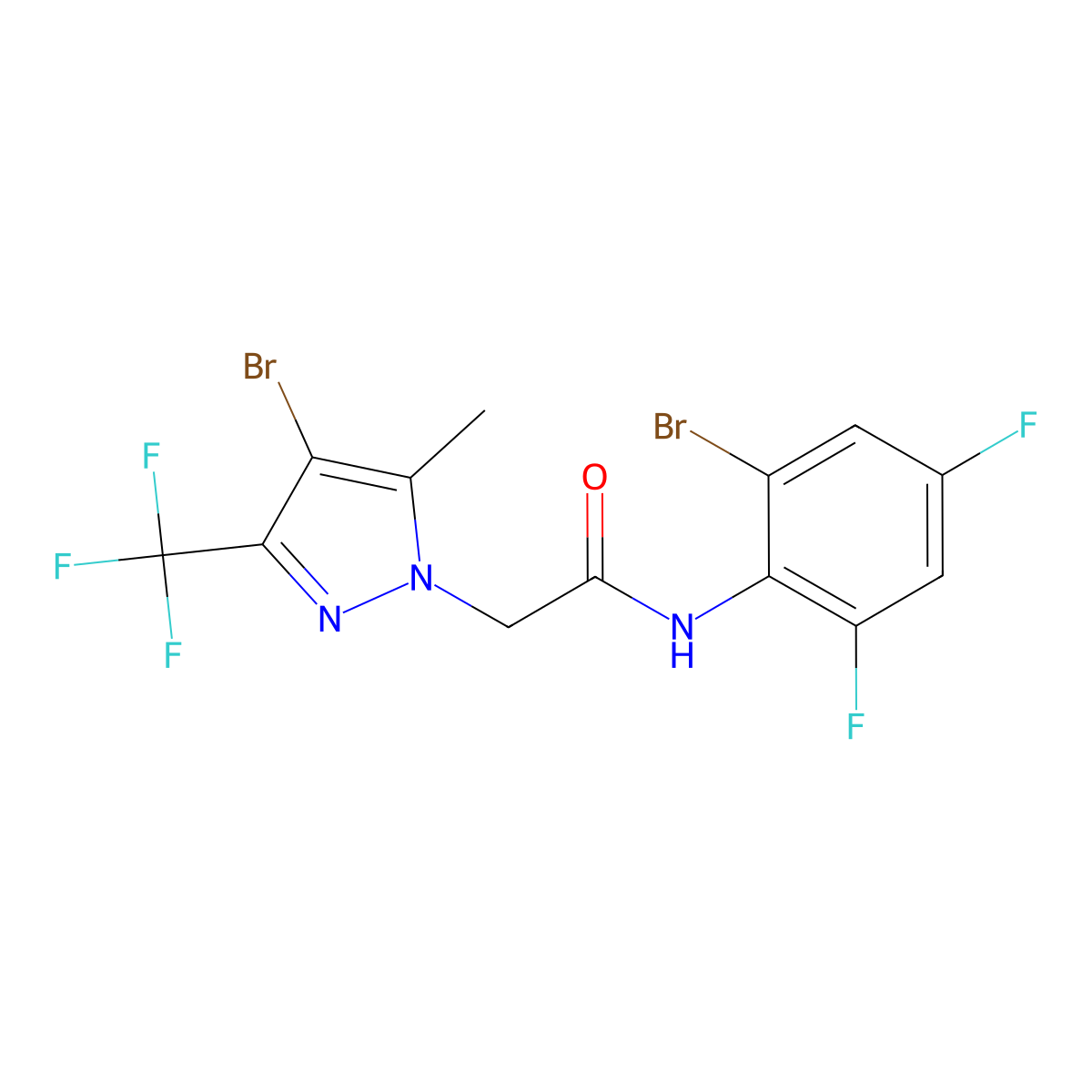 N-(2-bromo-4,6-difluorophenyl)-2-[4-bromo-5-methyl-3-(trifluoromethyl)pyrazol-1-yl]acetamide molecular structure, CAS 355368-28-4