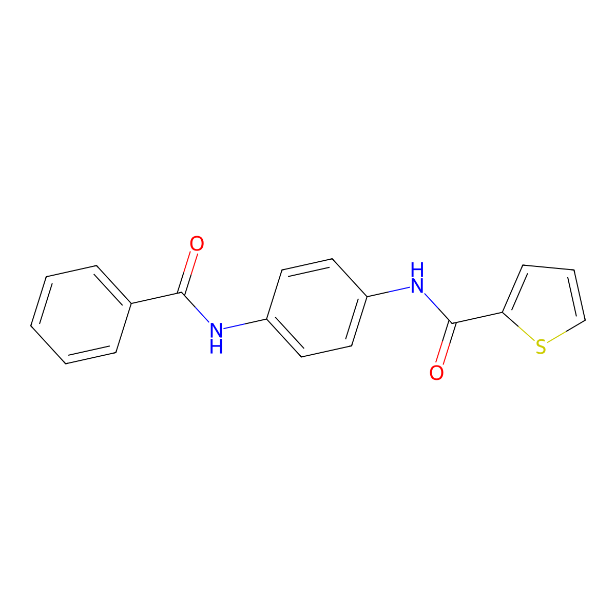 N-(4-benzamidophenyl)thiophene-2-carboxamide molecular structure, CAS 355368-48-8
