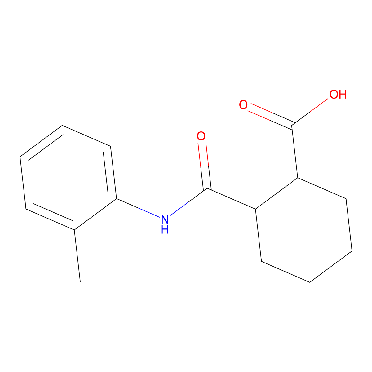 2-[(2-methylphenyl)carbamoyl]cyclohexane-1-carboxylic Acid molecular structure, CAS 355368-55-7