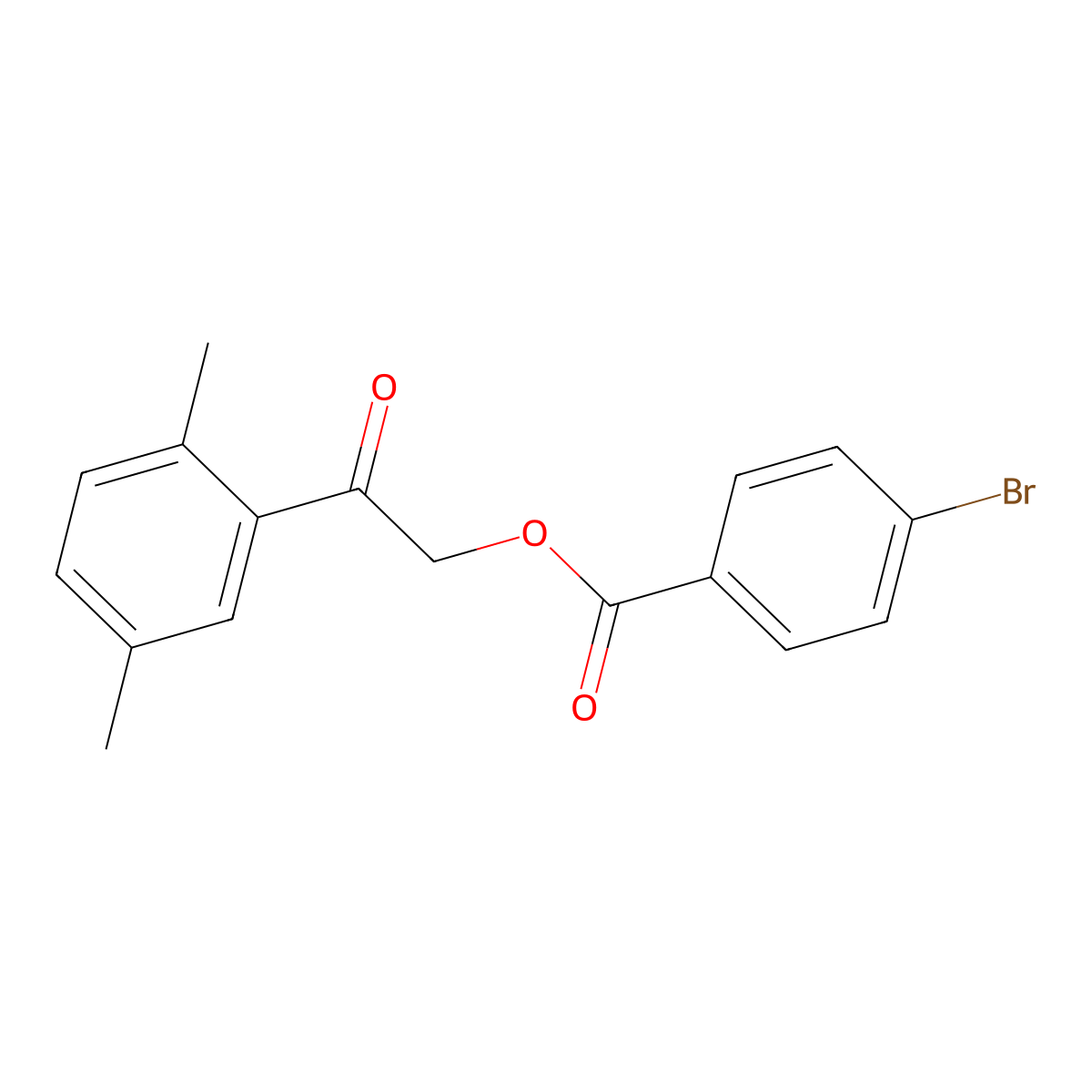 2-(2,5-Dimethylphenyl)-2-oxoethyl 4-bromobenzoate molecular structure, CAS 355368-57-9