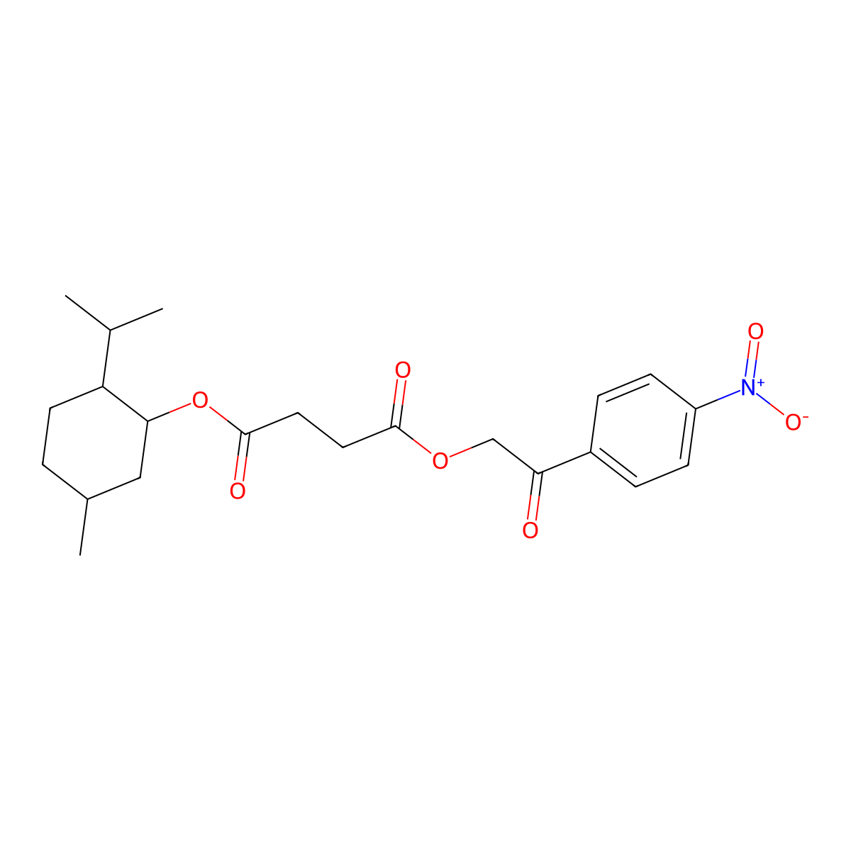 5-Methyl-2-(propan-2-yl)cyclohexyl 2-(4-nitrophenyl)-2-oxoethyl butanedioate molecular structure, CAS 355369-59-4