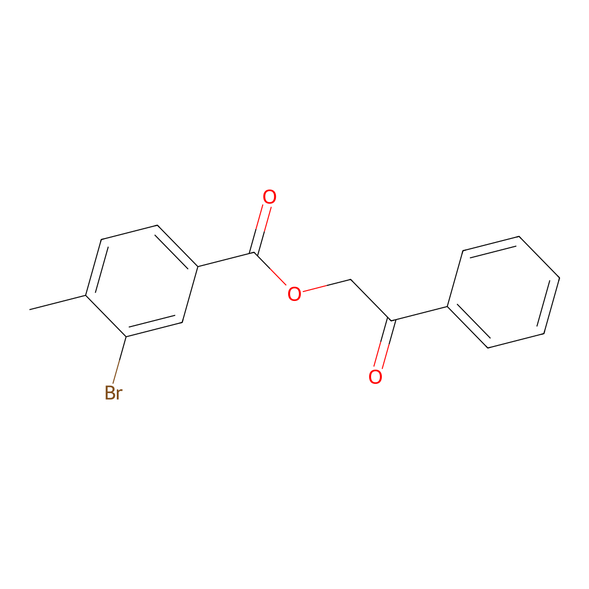 2-Oxo-2-phenylethyl 3-bromo-4-methylbenzoate molecular structure, CAS 355372-48-4