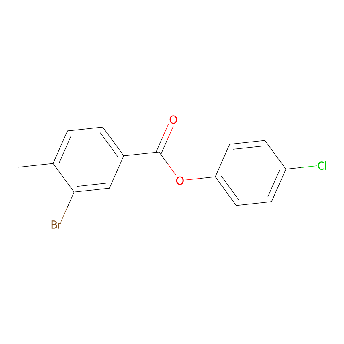 4-Chlorophenyl 3-bromo-4-methylbenzoate molecular structure, CAS 355372-56-4