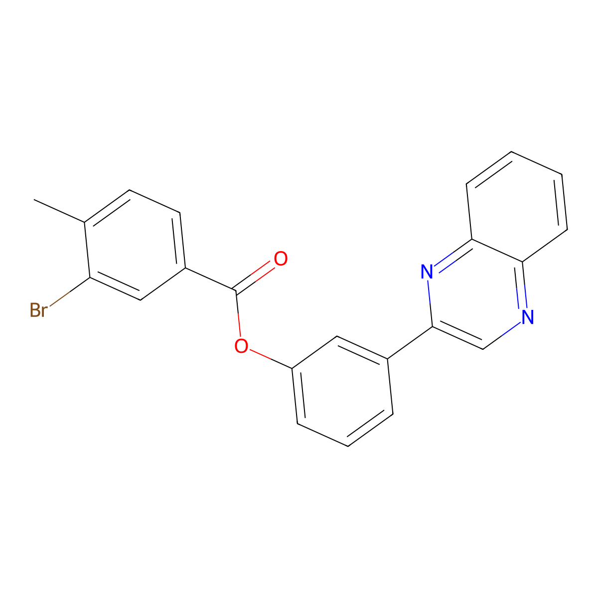 3-(Quinoxalin-2-yl)phenyl 3-bromo-4-methylbenzoate molecular structure, CAS 355372-66-6