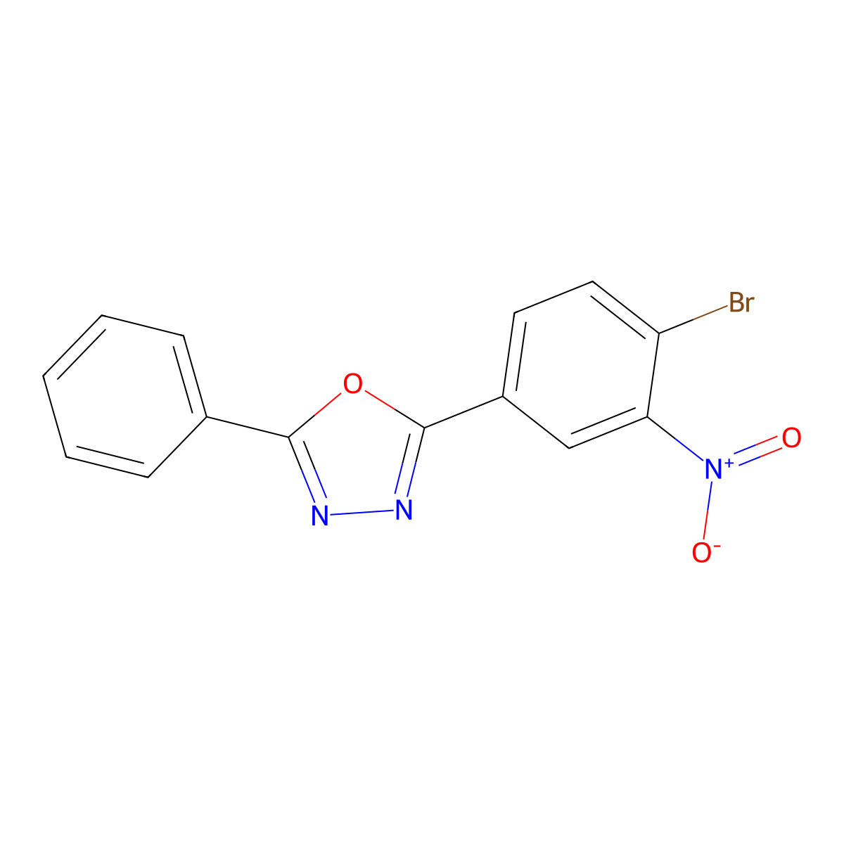 2-(4-Bromo-3-nitrophenyl)-5-phenyl-1,3,4-oxadiazole molecular structure, CAS 355372-73-5
