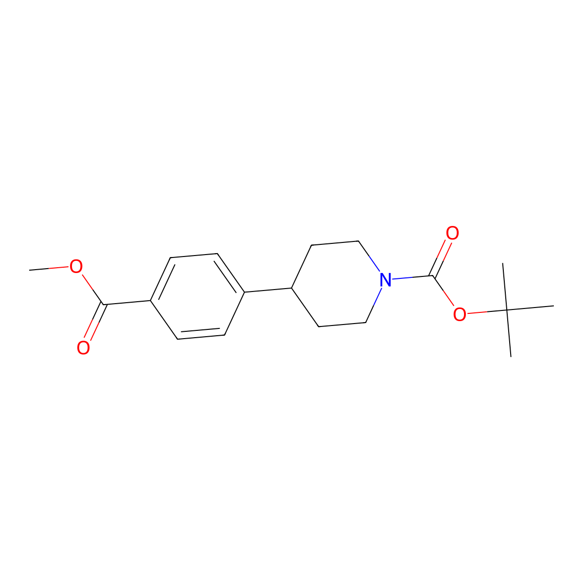Tert-butyl 4-[4-(methoxycarbonyl)phenyl]-1-piperidinecarboxylate molecular structure, CAS 355379-05-4