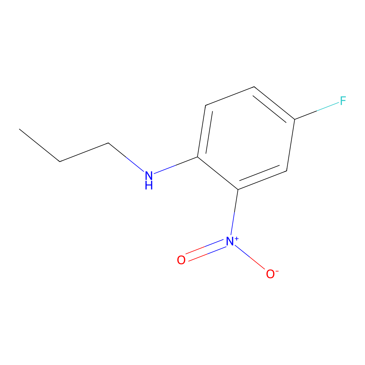 4-fluoro-2-nitro-N-propylaniline molecular structure, CAS 35538-23-9