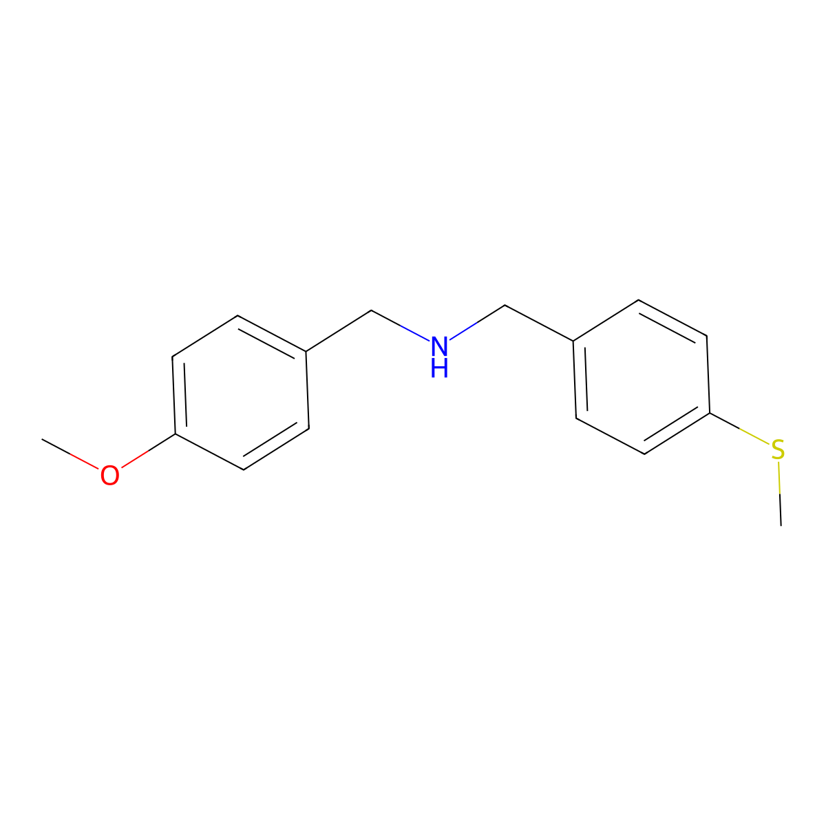 (4-Methoxy-benzyl)-(4-methylsulfanyl-benzyl)-amine molecular structure, CAS 355381-56-5