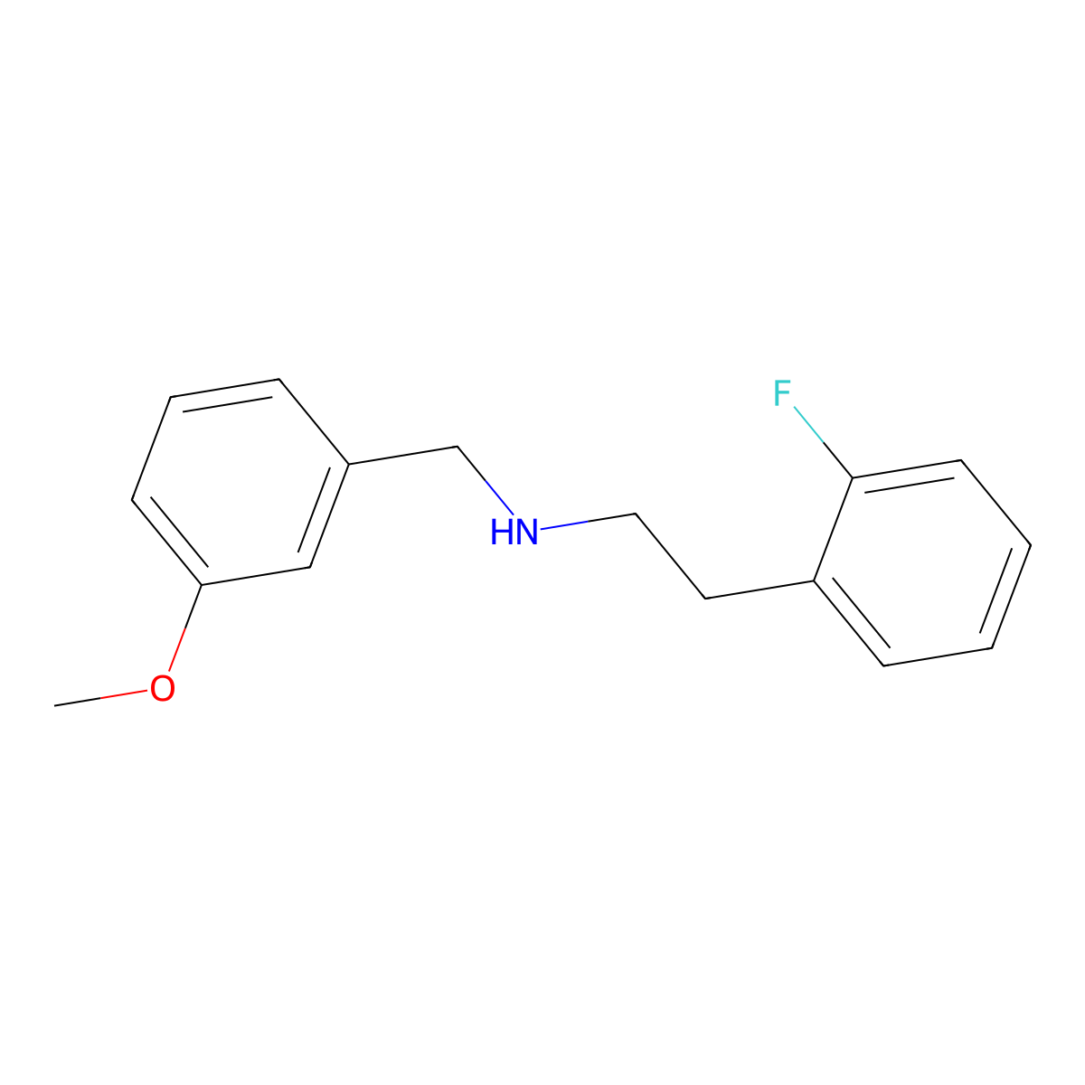 2-(2-fluorophenyl)-N-(3-methoxybenzyl)ethanamine molecular structure, CAS 355381-60-1