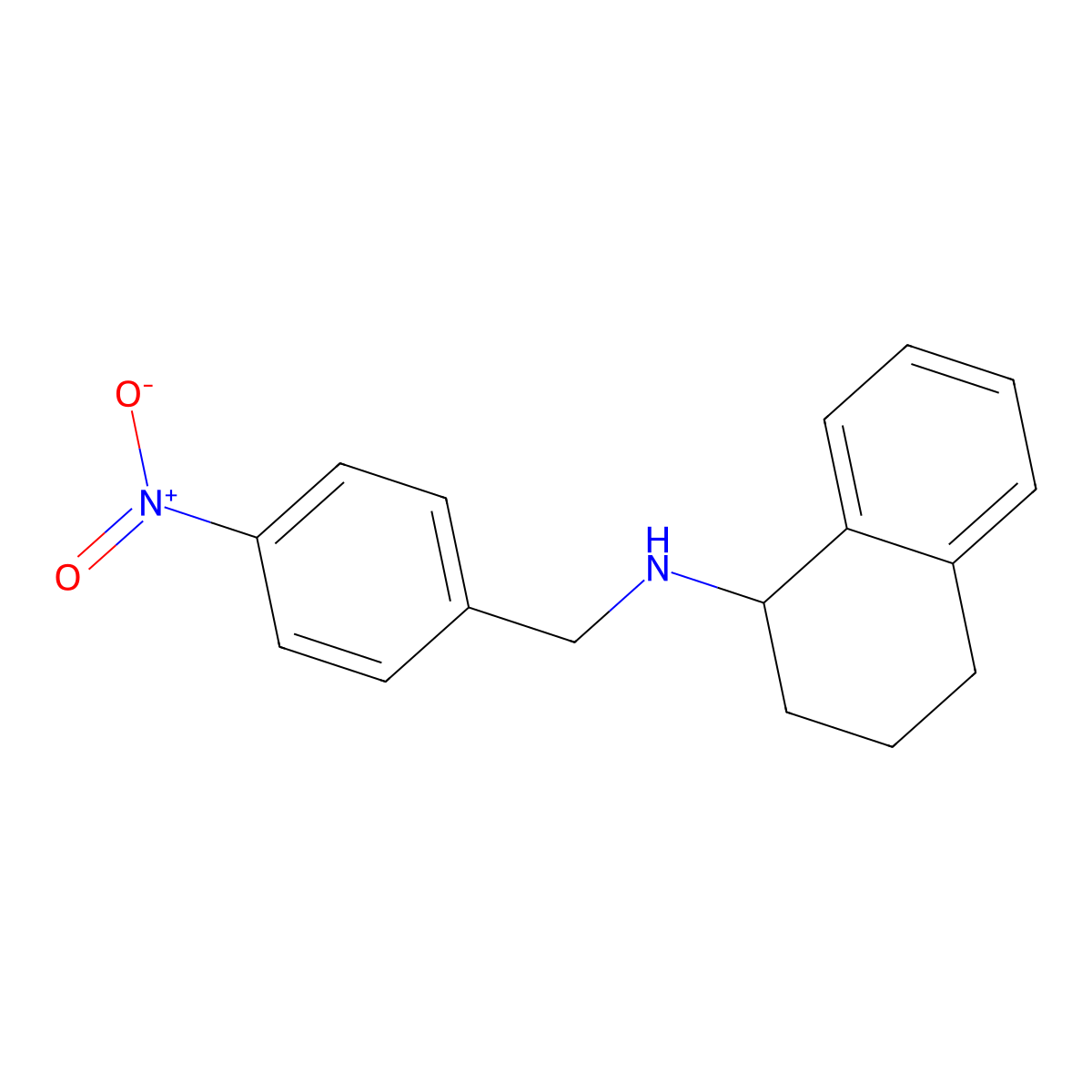 N-[(4-nitrophenyl)methyl]-1,2,3,4-tetrahydronaphthalen-1-amine molecular structure, CAS 355381-61-2