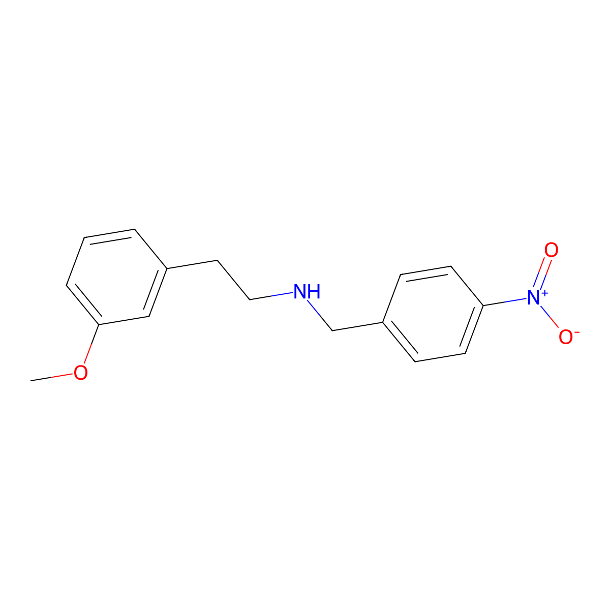 2-(3-methoxyphenyl)-N-(4-nitrobenzyl)ethanamine molecular structure, CAS 355381-67-8