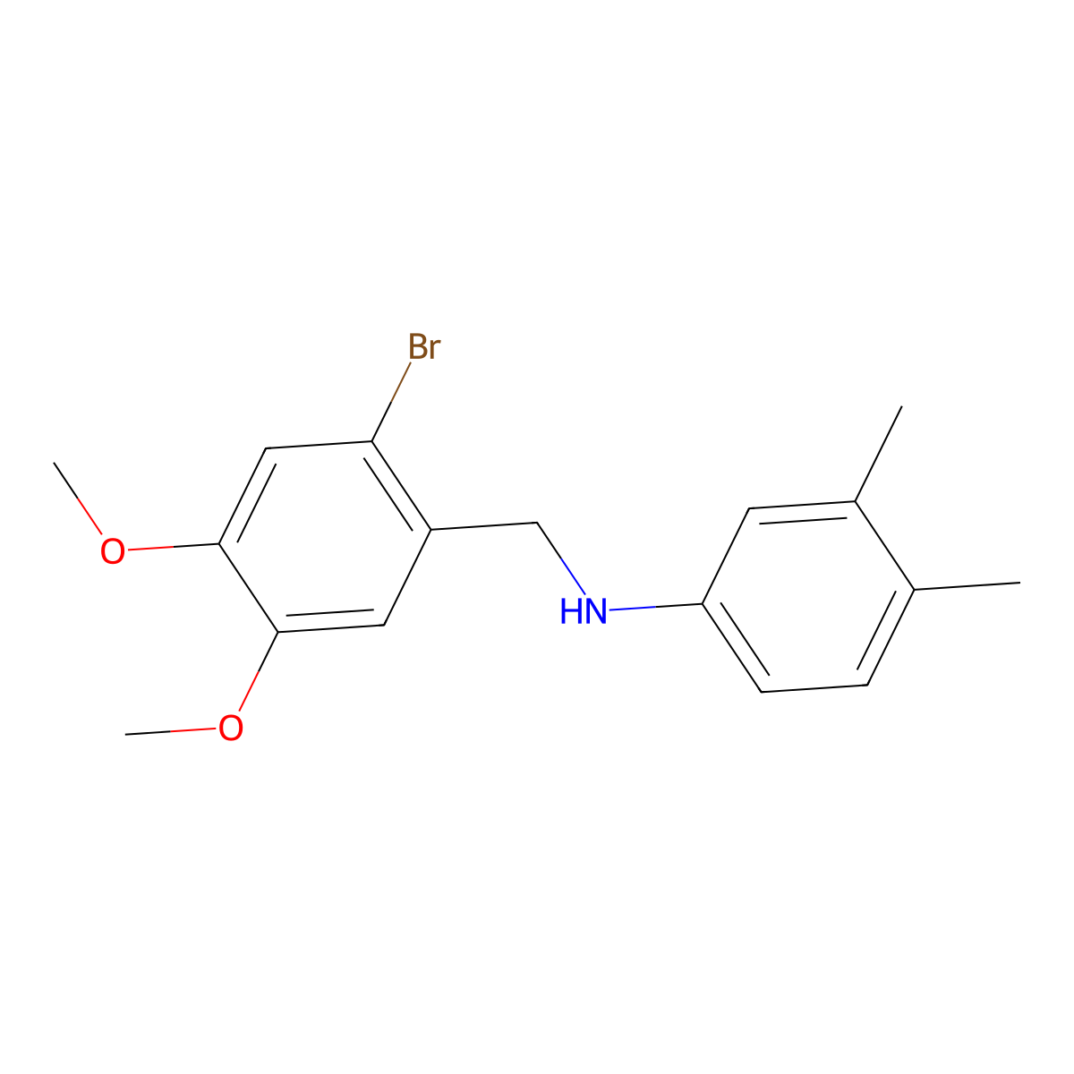 N-[(2-bromo-4,5-dimethoxyphenyl)methyl]-3,4-dimethylaniline molecular structure, CAS 355381-75-8