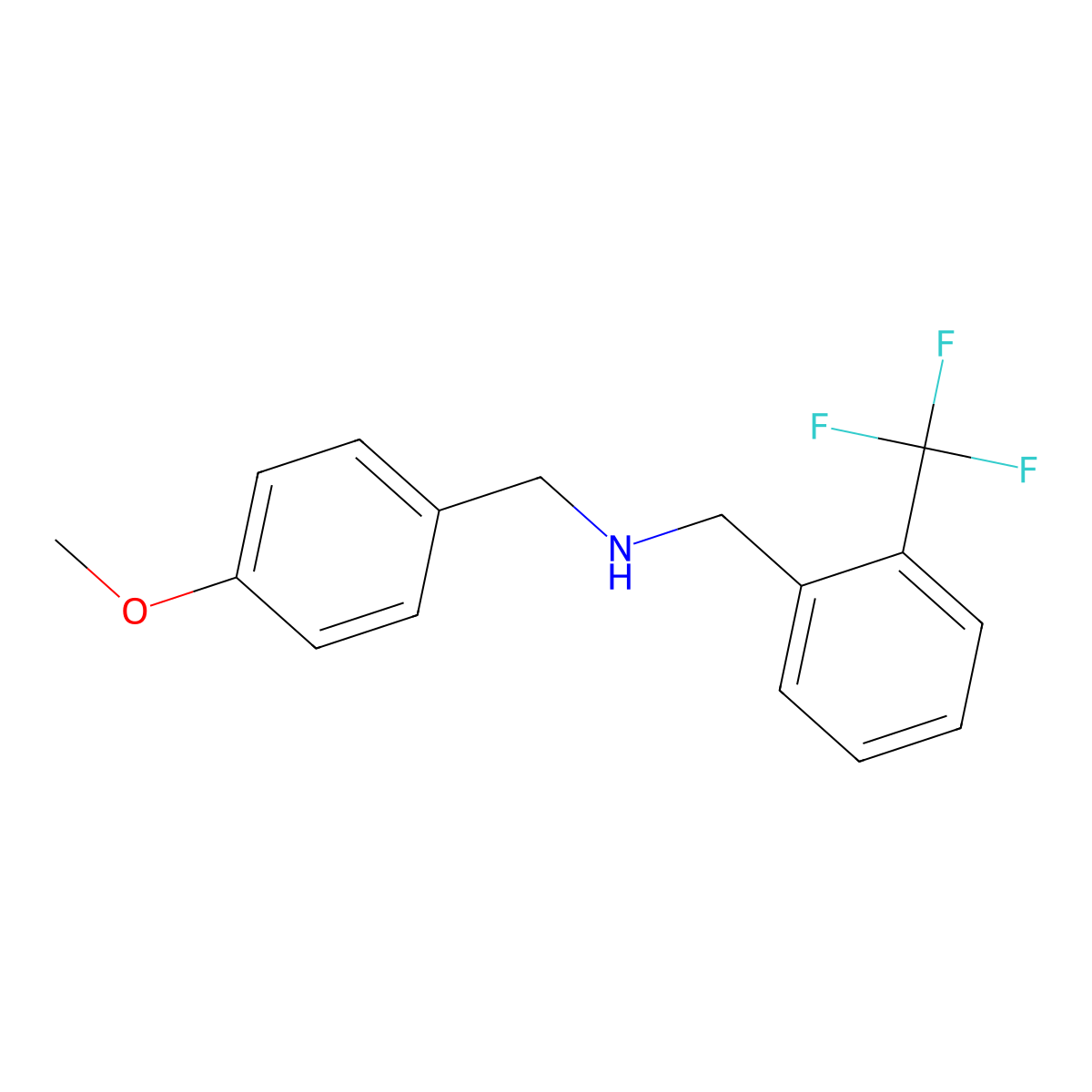 1-(4-methoxyphenyl)-N-[[2-(trifluoromethyl)phenyl]methyl]methanamine molecular structure, CAS 355381-84-9