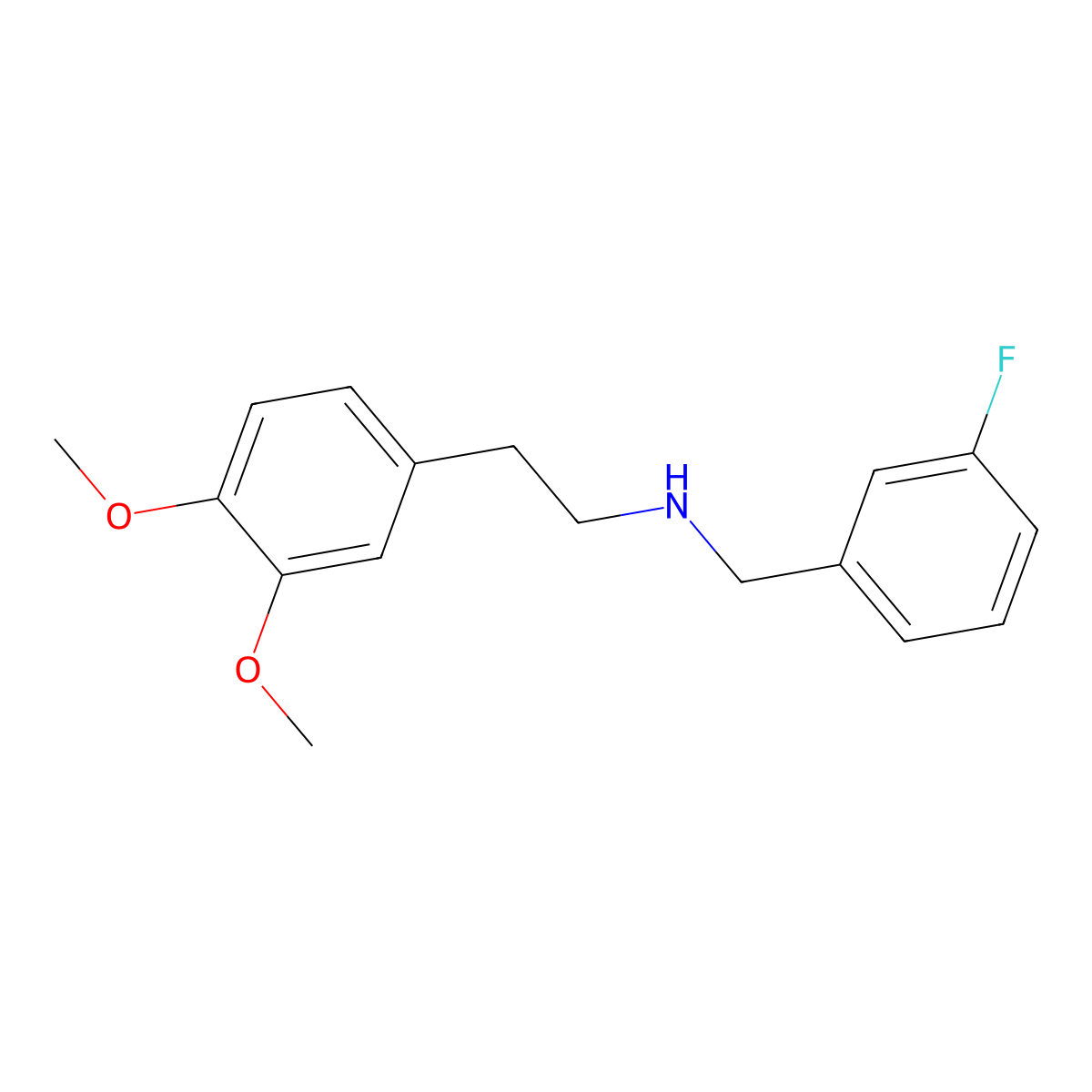 2-(3,4-dimethoxyphenyl)-N-(3-fluorobenzyl)ethanamine molecular structure, CAS 355381-88-3