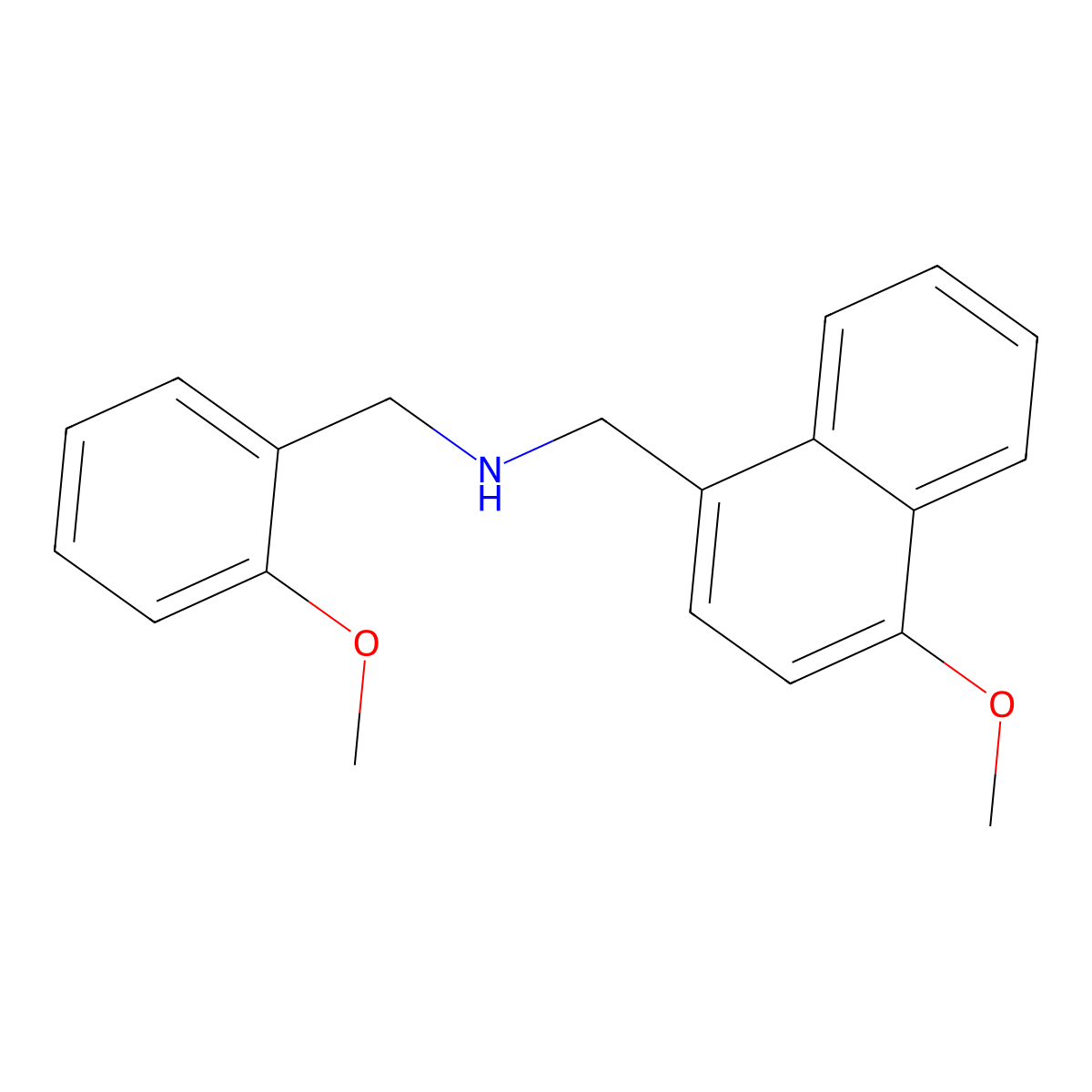 4-Methoxy-N-[(2-methoxyphenyl)methyl]-1-naphthalenemethanamine molecular structure, CAS 355381-89-4