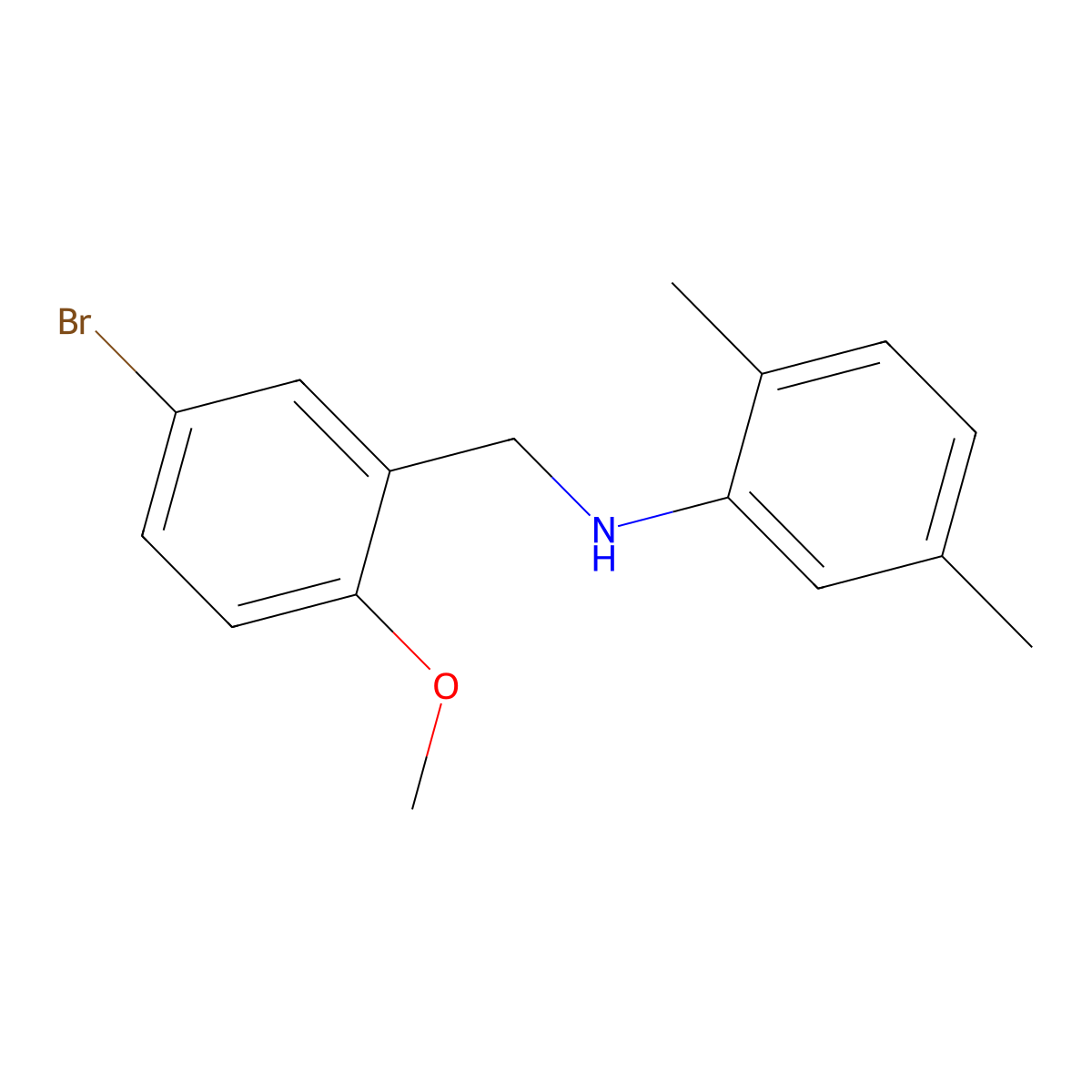 N-[(5-bromo-2-methoxyphenyl)methyl]-2,5-dimethylaniline molecular structure, CAS 355381-93-0