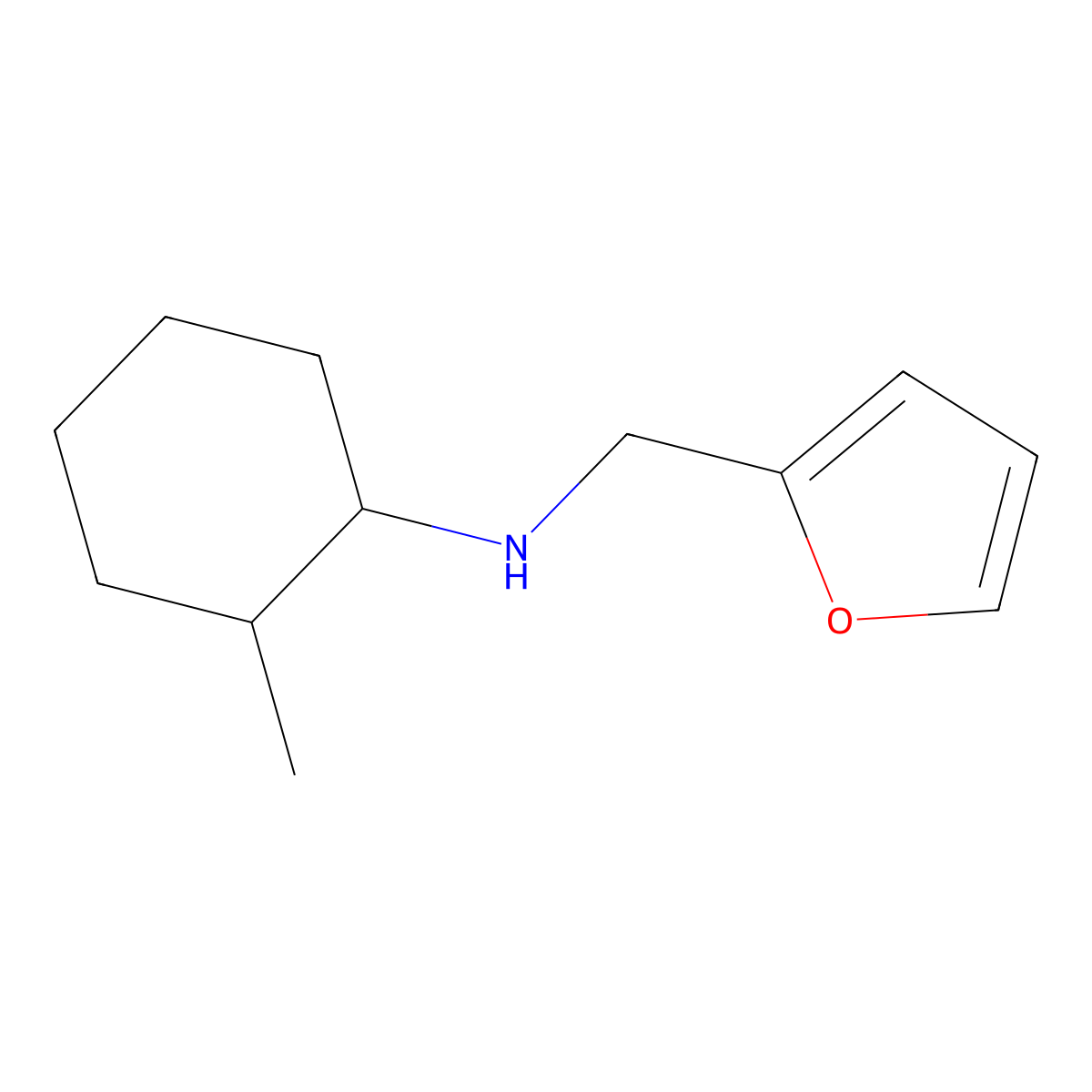 N-(2-furylmethyl)-N-(2-methylcyclohexyl)amine molecular structure, CAS 355381-97-4