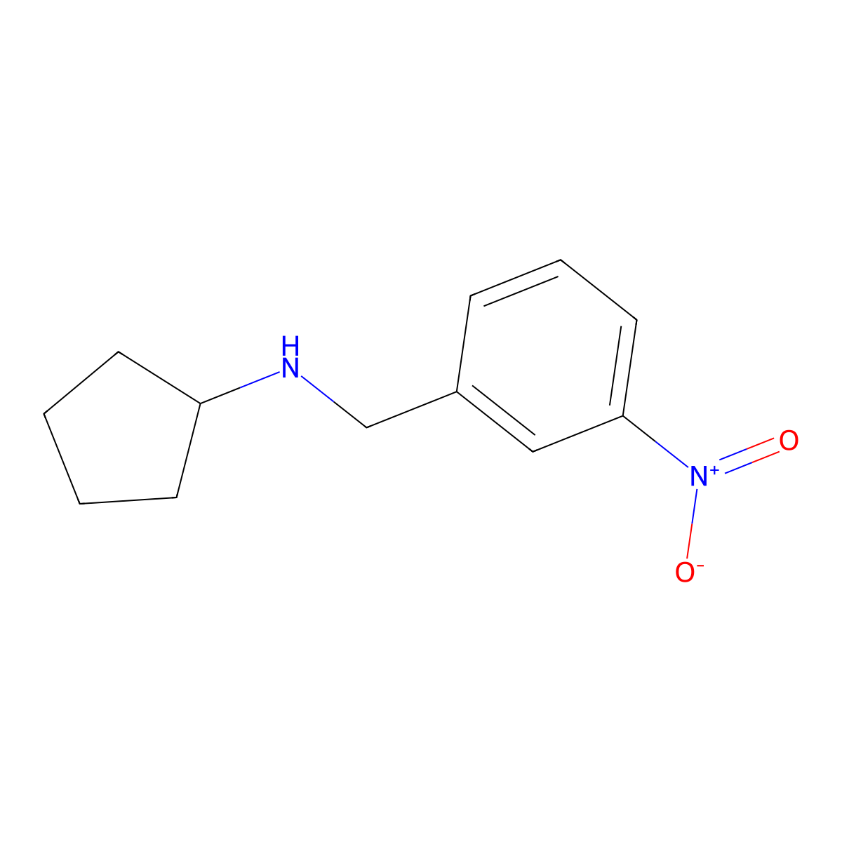 N-(3-nitrobenzyl)cyclopentanamine molecular structure, CAS 355382-02-4