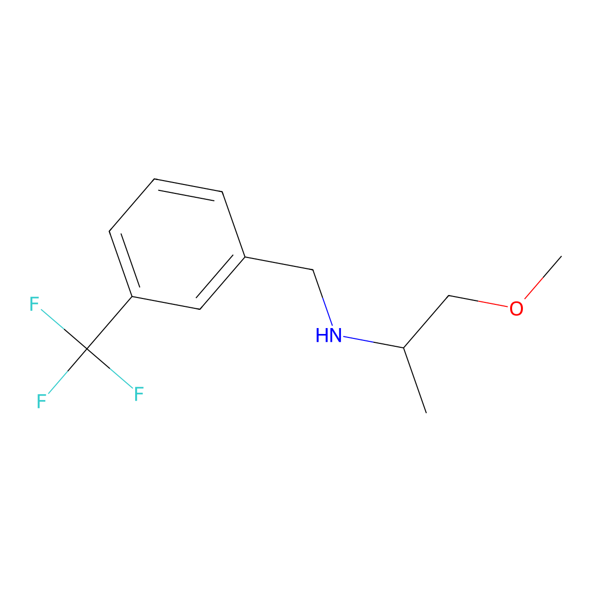 1-Methoxy-N-(3-(trifluoromethyl)benzyl)propan-2-amine molecular structure, CAS 355382-04-6
