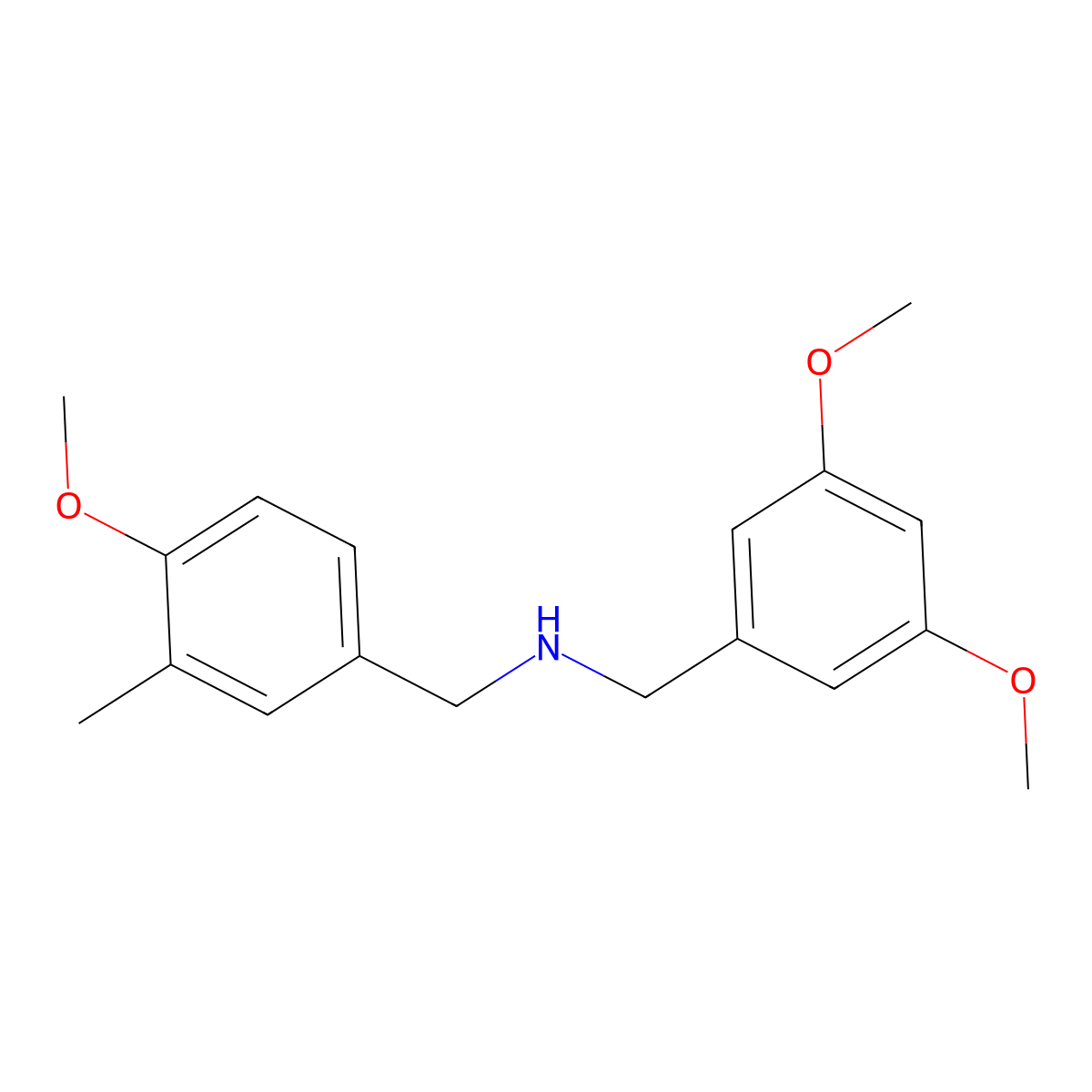 [(3,5-Dimethoxyphenyl)methyl][(4-methoxy-3-methylphenyl)methyl]amine molecular structure, CAS 355382-12-6