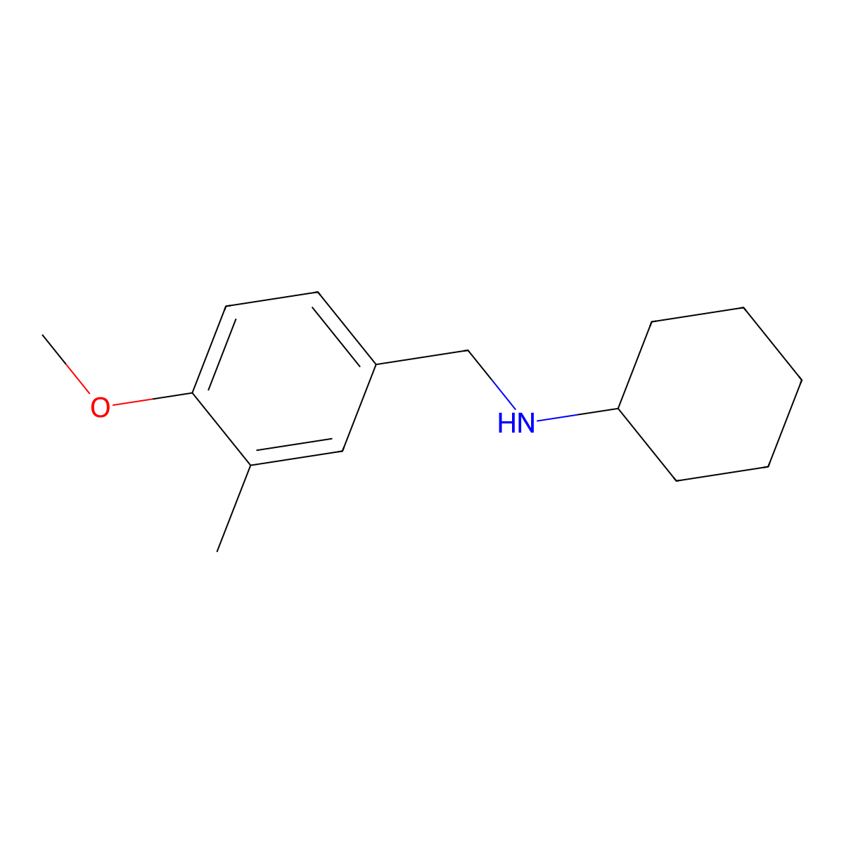 N-[(4-methoxy-3-methylphenyl)methyl]cyclohexanamine molecular structure, CAS 355382-13-7