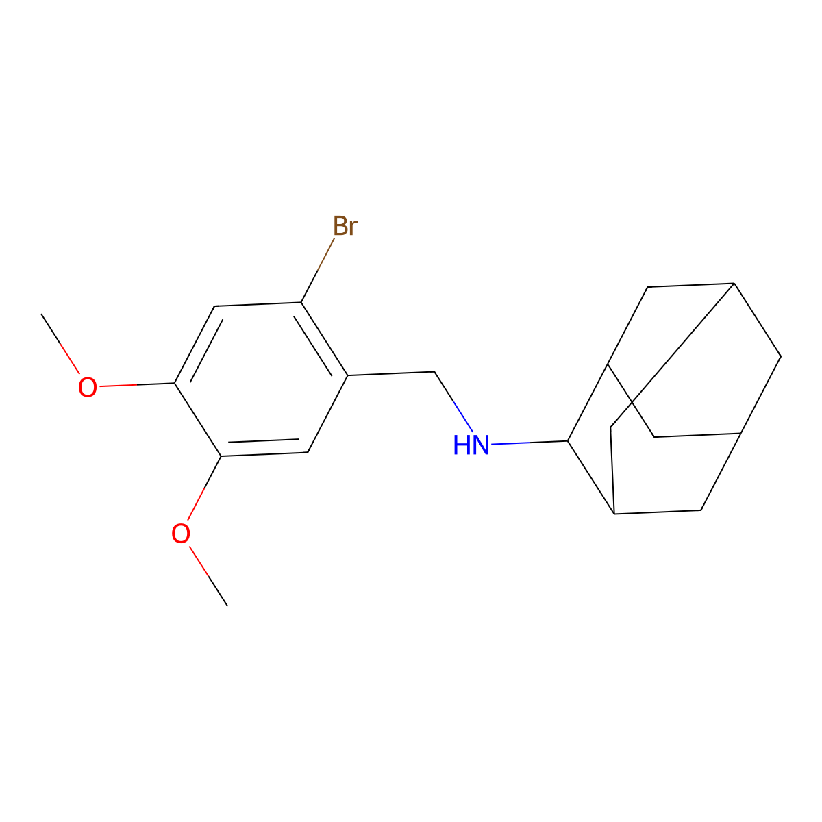 N-[(2-bromo-4,5-dimethoxyphenyl)methyl]adamantan-2-amine molecular structure, CAS 355382-15-9