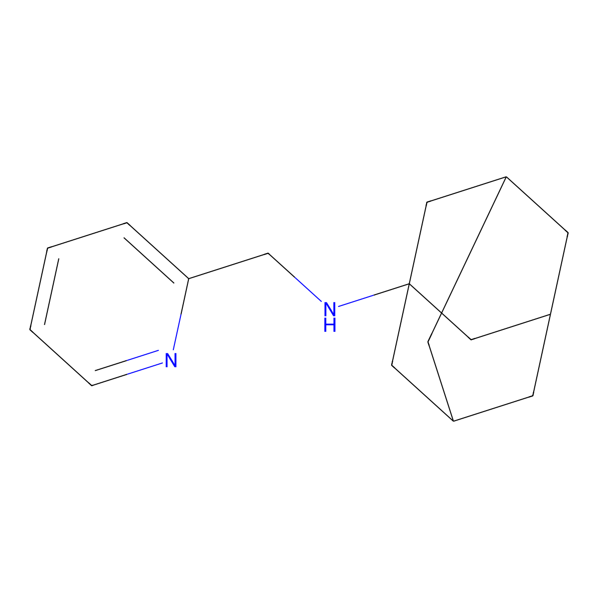 N-(pyridin-2-ylmethyl)adamantan-1-amine molecular structure, CAS 355382-19-3