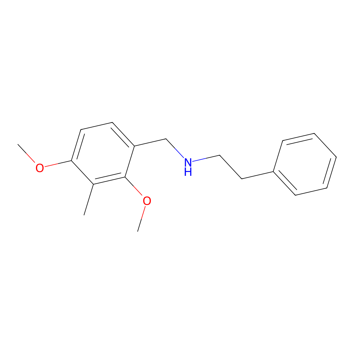 N-[(2,4-Dimethoxy-3-methylphenyl)methyl]benzeneethanamine molecular structure, CAS 355382-28-4