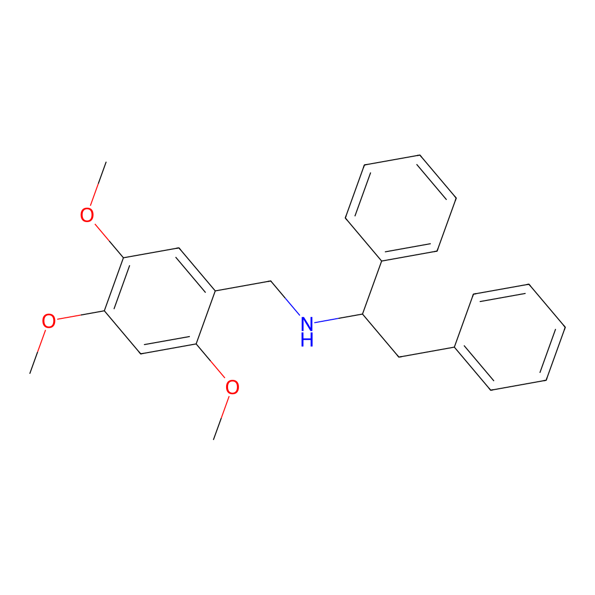 1,2-diphenyl-N-(2,4,5-trimethoxybenzyl)ethanamine molecular structure, CAS 355382-30-8