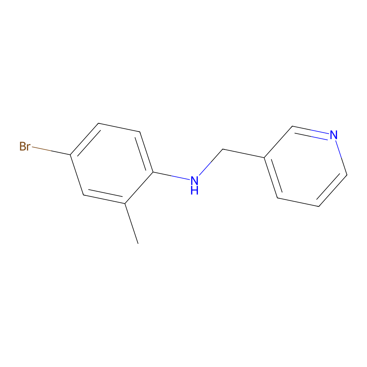 4-bromo-2-methyl-N-(pyridin-3-ylmethyl)aniline molecular structure, CAS 355382-31-9