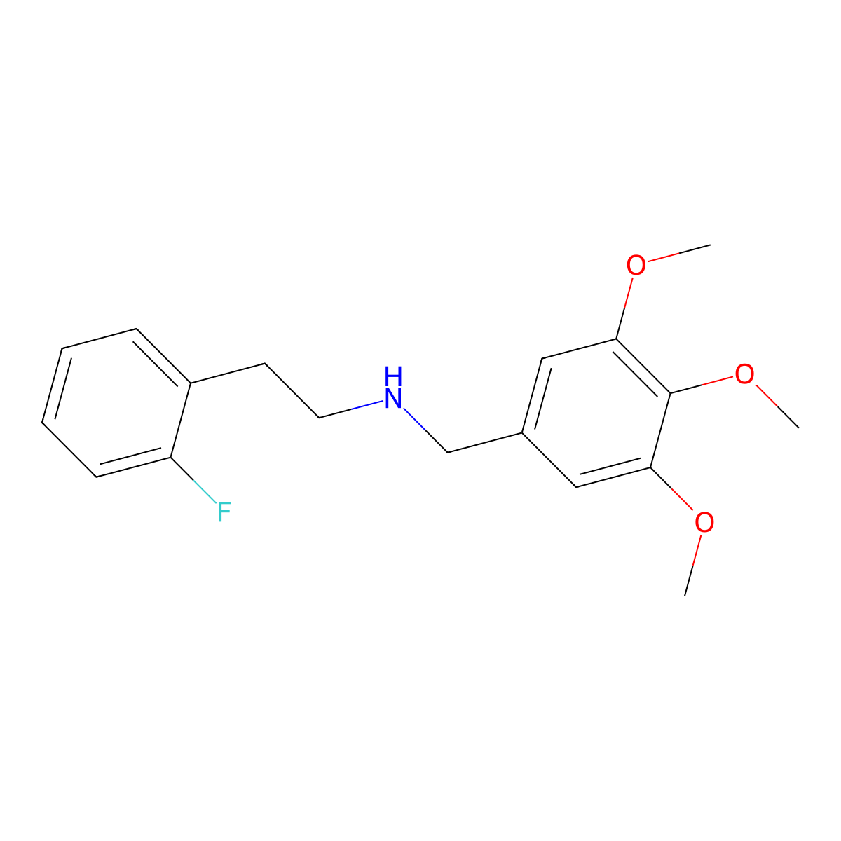 2-(2-fluorophenyl)-N-(3,4,5-trimethoxybenzyl)ethanamine molecular structure, CAS 355382-40-0
