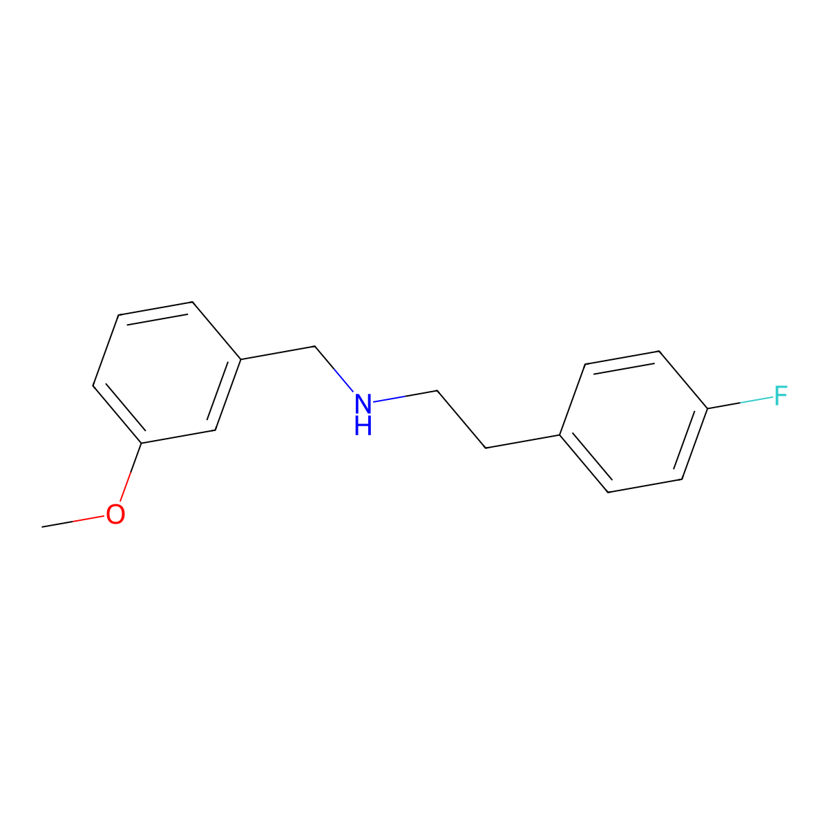 2-(4-fluorophenyl)-N-(3-methoxybenzyl)ethanamine molecular structure, CAS 355382-50-2