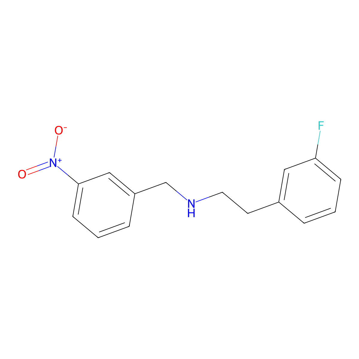 [2-(3-Fluorophenyl)ethyl][(3-nitrophenyl)methyl]amine molecular structure, CAS 355382-54-6