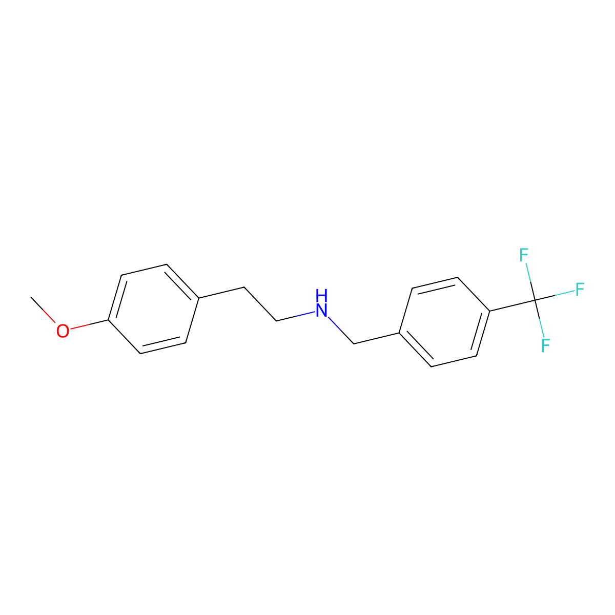2-(4-methoxyphenyl)-N-[[4-(trifluoromethyl)phenyl]methyl]ethanamine molecular structure, CAS 355382-56-8