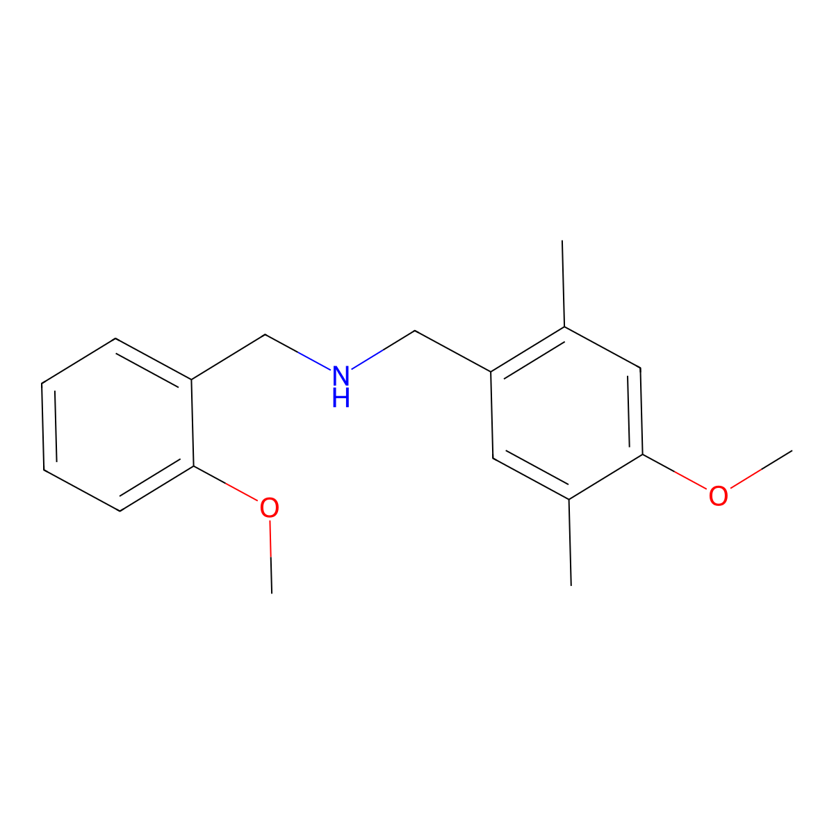 (2-Methoxybenzyl)(4-methoxy-2,5-dimethylbenzyl)amine molecular structure, CAS 355382-57-9