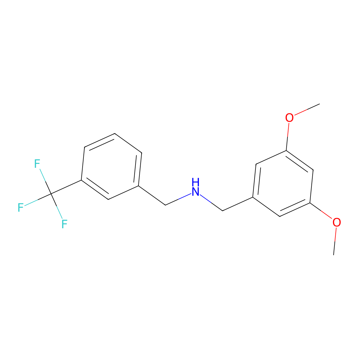 N-[(3,5-dimethoxyphenyl)methyl]-1-[3-(trifluoromethyl)phenyl]methanamine molecular structure, CAS 355382-61-5