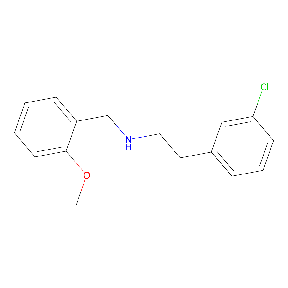 2-(3-chlorophenyl)-N-(2-methoxybenzyl)ethanamine molecular structure, CAS 355382-67-1