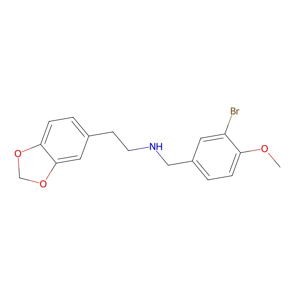 [2-(2H-1,3-benzodioxol-5-yl)ethyl][(3-bromo-4-methoxyphenyl)methyl]amine molecular structure, CAS 355382-68-2
