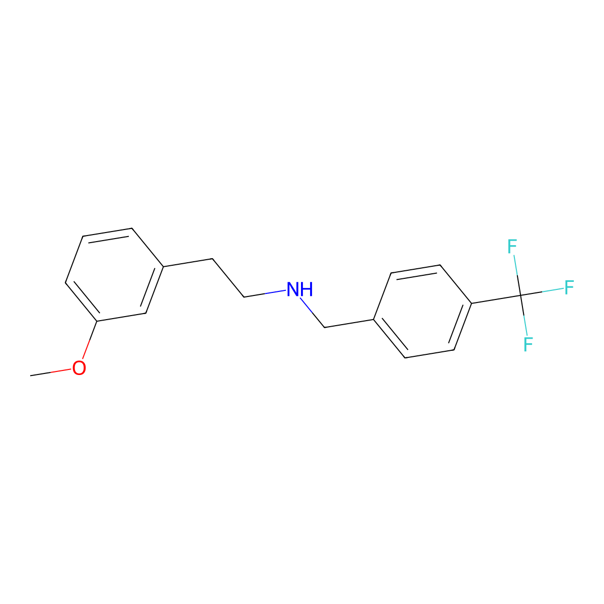 2-(3-methoxyphenyl)-N-[4-(trifluoromethyl)benzyl]ethanamine molecular structure, CAS 355382-71-7