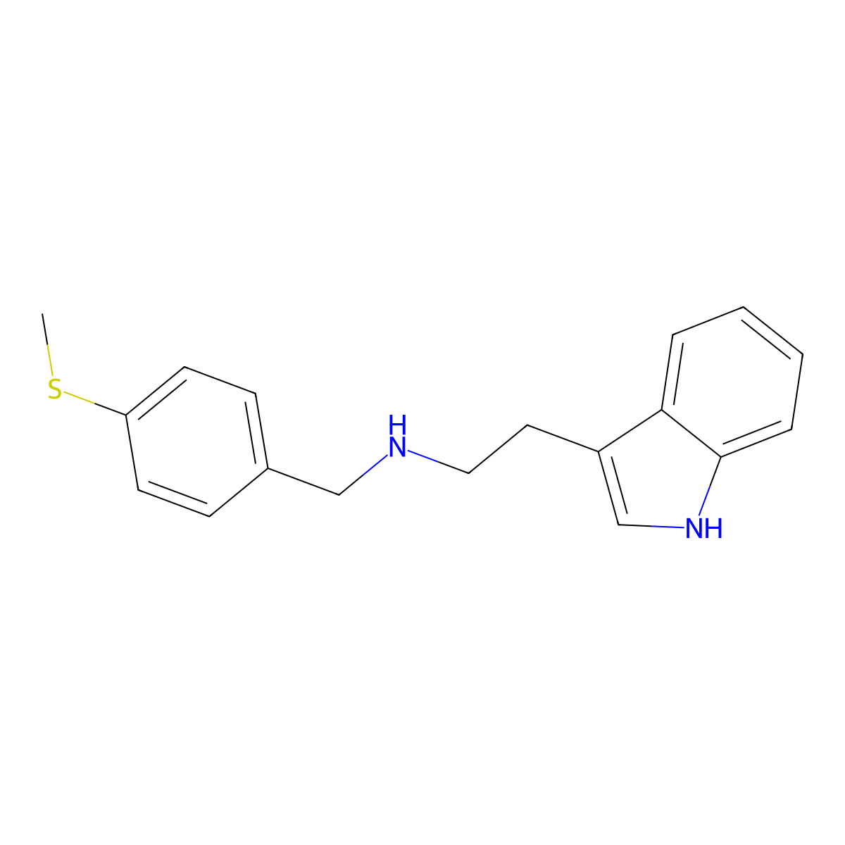 2-(1H-Indol-3-yl)-N-(4-(methylthio)benzyl)ethanamine molecular structure, CAS 355382-72-8